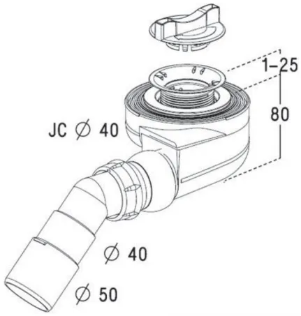 5SL1 zuhanytálca szifon