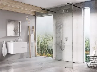 Walk-In Free Szett 120, zuhanykabin fekete+transparent