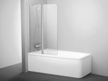 10CVS2-100 balos kádparaván krómhatású+transparent