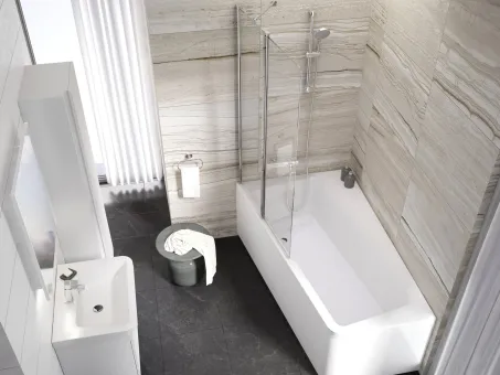 10CVS2-100 balos kádparaván krómhatású+transparent