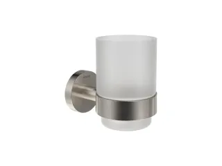 Kona KN 210.30SSB pohártartó üvegpohárral, szálcsiszolt rozsdamentes acél