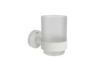 Kona KN 210.10WHM pohártartó üvegpohárral, matt fehér