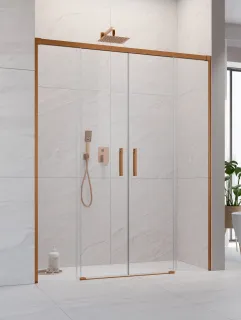 Idea 8 Brushed Copper DWD szálcsiszolt réz zuhanyajtó 170 átlátszó