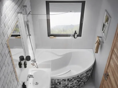 Rosa CVSK1 140/150 bal kádparaván fehér+transparent