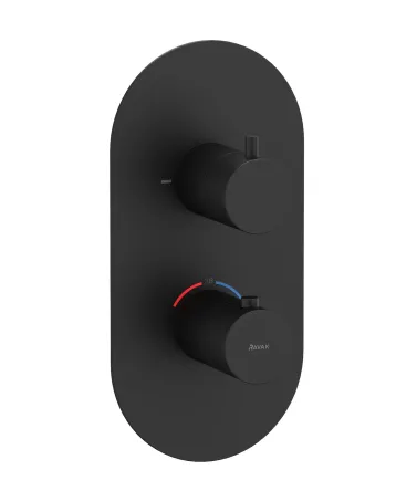 Espirit falba süllyesztett termosztátos csaptelep, kétutas, beslő egység nélkül ES 063.20BLM.O2.RB07C, Black Matt