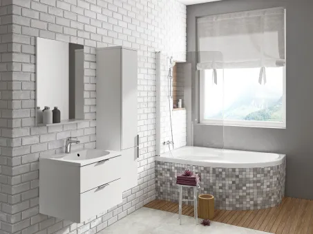 Rosa CVSK1 140/150 bal kádparaván fehér+transparent