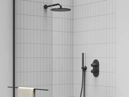 Espirit falba süllyesztett termosztátos csaptelep, kétutas, beslő egység nélkül ES 063.20BLM.O2.RB07C, Black Matt