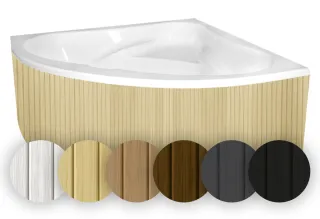 Trópusi fa előlap sarok és aszimmetrikus kádakhoz natúr