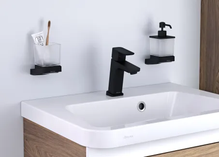 10° Free álló mosdócsaptelep leeresztő nélkül TD F 014.20BL, fekete