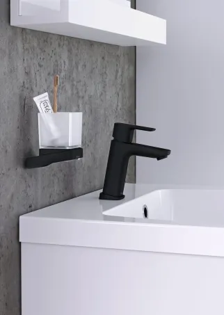 10° Free álló mosdócsaptelep leeresztő nélkül TD F 014.20BL, fekete