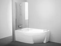 Rosa CVSK1 140/150 bal kádparaván  krómhatású+transparent