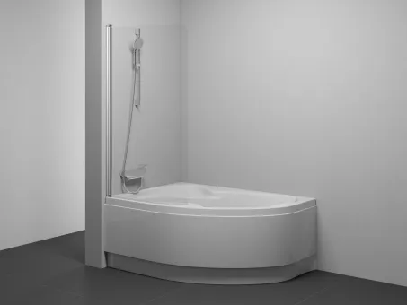 Rosa CVSK1 140/150 bal kádparaván  krómhatású+transparent