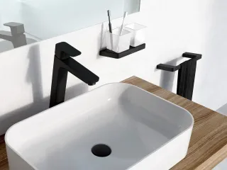 10° Free álló mosdócsaptelep leeresztő nélkül, 333 mm TD F 015.20BL, fekete