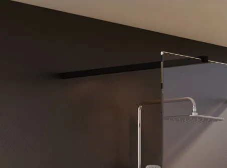 Walk-In Free Szett 130,  zuhanykabin fekete+transparent