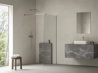 Walk-In Air Wall 100 zuhanykabin krómhatású+transparent