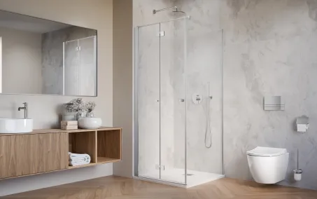 Nes KDJ-B szögletes zuhanykabin 80x70 átlátszó jobbos