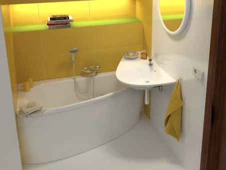 Avocado előlap 'A' 150 bal akrilkádhoz (hófehér)