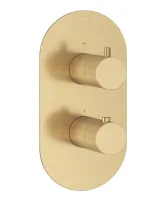 Espirit falba süllyesztett termosztátos csaptelep, kétutas, beslő egység nélkül ES 063.60GLB.O2.RB07C, Gold Brushed