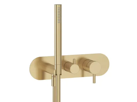 Espirit falba süllyesztett csaptelep szettel, háromutas, belső egység nélkül ES 068.60GLB.O3.RB07D.+S, Gold Brushed