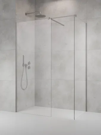 Modo X Brushed Nickel III Walk-in szálcsiszolt króm zuhanyfal 50x50 átlátszó