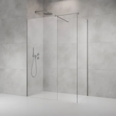 Modo X Brushed Nickel III Walk-in szálcsiszolt króm zuhanyfal 50x50 átlátszó