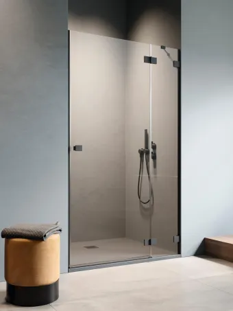 Essenza Pro Black DWJ fekete zuhanyajtó 110 átlátszó balos