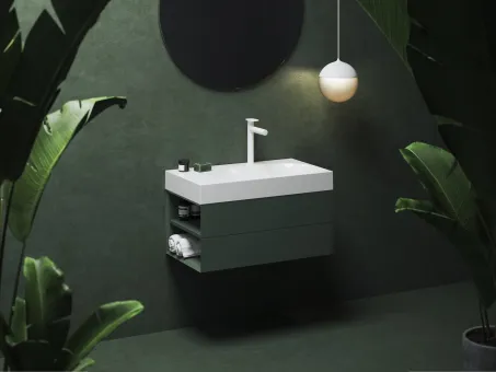 SD Lite 80 B fürdőszobai szekrény mosdó alá Grey Green