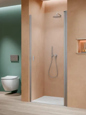 Nes Brushed Nickel DWJ I szálcsiszolt króm zuhanyajtó 80 átlátszó jobbos