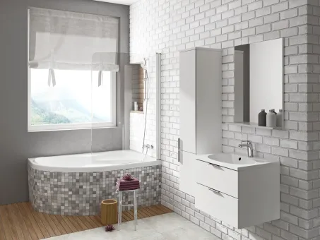 Rosa CVSK1 160/170 jobb kádparaván fehér+transparent