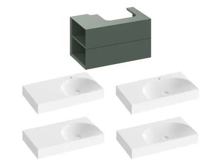 SD Lite 80 B fürdőszobai szekrény mosdó alá Grey Green