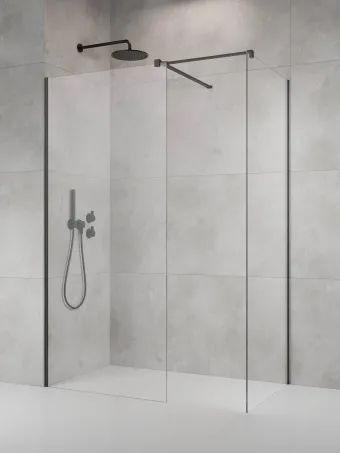 Modo X Brushed GunMetal III Walk-in szálcsiszolt fegyvermetál zuhanyfal 90x90 átlátszó