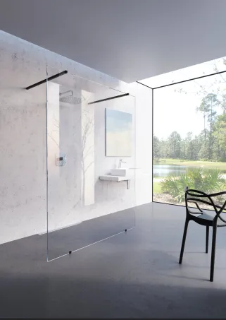 Walk-In Free Szett 140, zuhanykabin fekete+transparent