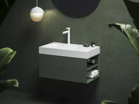 SD Lite 80 J fürdőszobai szekrény mosdó alá Grey Green