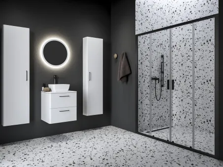 Blix II NBLDP4 190 zuhanyajtó fekete+transparent