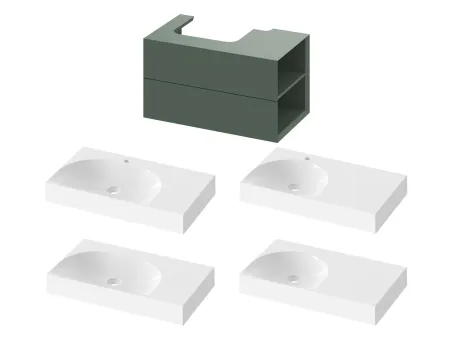 SD Lite 80 J fürdőszobai szekrény mosdó alá Grey Green