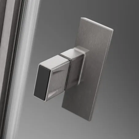 Nes Brushed Nickel PTD szögletes szálcsiszolt króm zuhanykabin 80x100 átlátszó