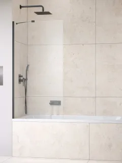 Idea Brushed GunMetal PNJ II szálcsiszolt fegyvermetál kádparaván 50 átlátszó