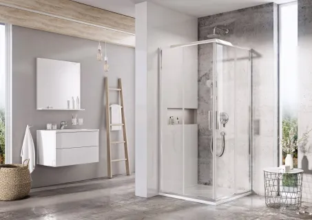 Blix Slim BLSRV2 80x80 zuhanykabin krómhatású+transparent