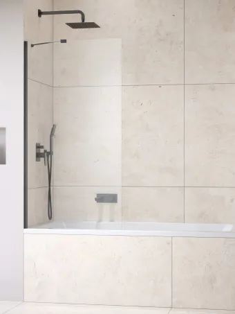 Idea Brushed GunMetal PNJ II szálcsiszolt fegyvermetál kádparaván 80 átlátszó