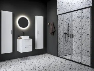 Blix II NBLDP4 200 zuhanyajtó fekete+transparent