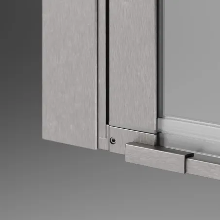 Nes Brushed Nickel DWS B szálcsiszolt króm zuhanyajtó balos (ajtó 85 cm, fixfal 35 cm)