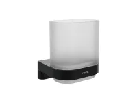 Chrome CR II 210.20BLM pohártartó üvegpohárral, matt fekete