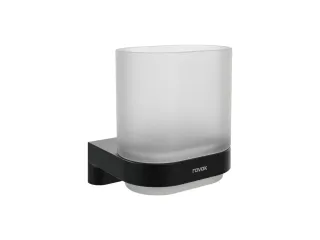 Chrome CR II 210.20BLM pohártartó üvegpohárral, matt fekete