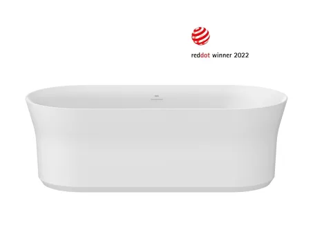 Ypsilon 180x80 akrilkád, fehér szabadonálló, fehér/fekete/króm lefolyó
