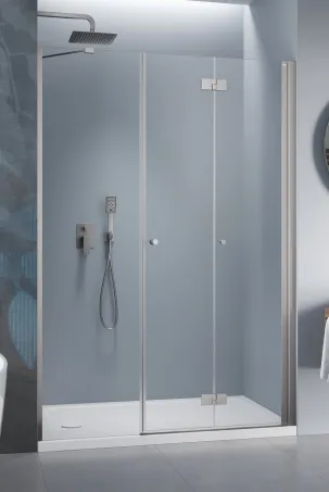 Nes Brushed Nickel DWS B szálcsiszolt króm zuhanyajtó jobbos (ajtó 75 cm, fixfal 45 cm)