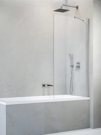 Idea Brushed Nickel PNJ II szálcsiszolt króm kádparaván 50 átlátszó