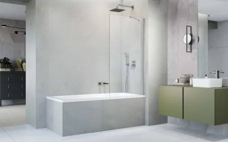 Idea Brushed Nickel PNJ II szálcsiszolt króm kádparaván 60 átlátszó