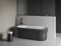 Ypsilon 180x80, akrilkád, fekete/fehér, szabadonálló, fekete/fehér/króm lefolyó