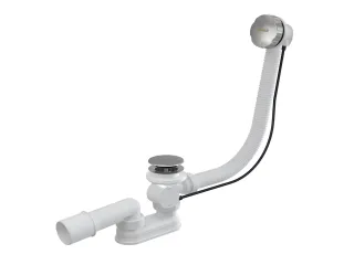 Kád le/túlfolyószett 570mm bovdenes, kerek és krómozott fedél