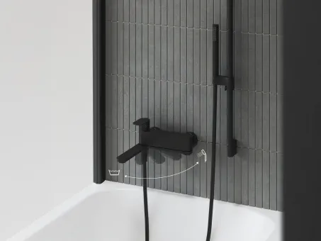 Chrome II kádcsaptelep szett nélkül CR II 022.20BL, fekete